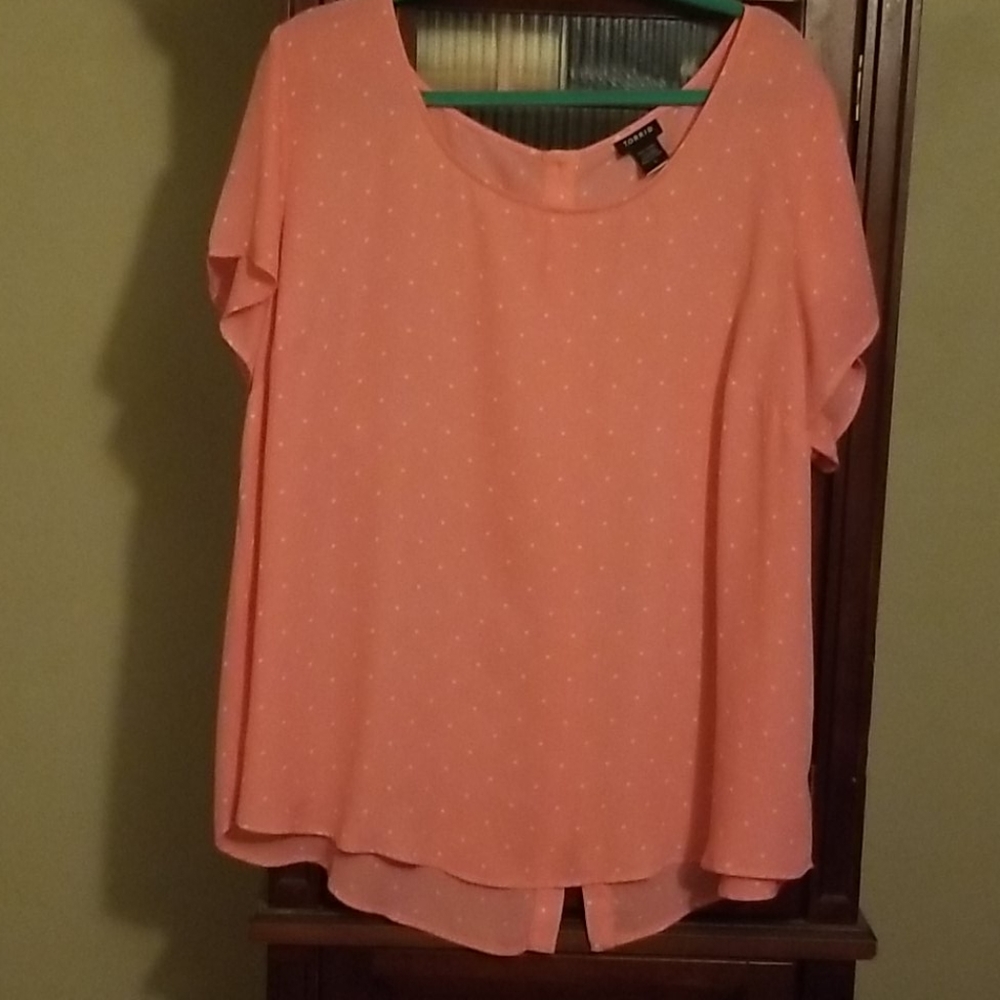 Pink top with polka dots